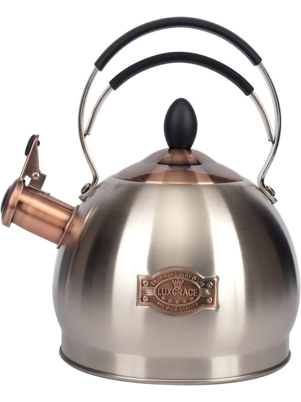 2.6 Quart Silver Stainless Steel Kitchen Tea kettle Whistling Stovetop Induction